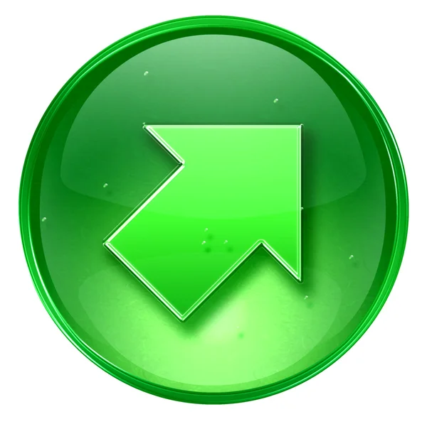 Pijl pictogram groen, geïsoleerd op witte achtergrond — Stockfoto