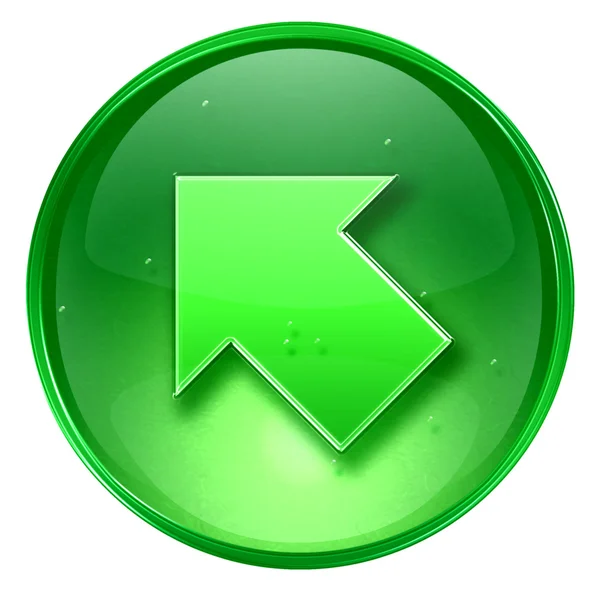 Pijl pictogram groen, geïsoleerd op witte achtergrond — Stockfoto