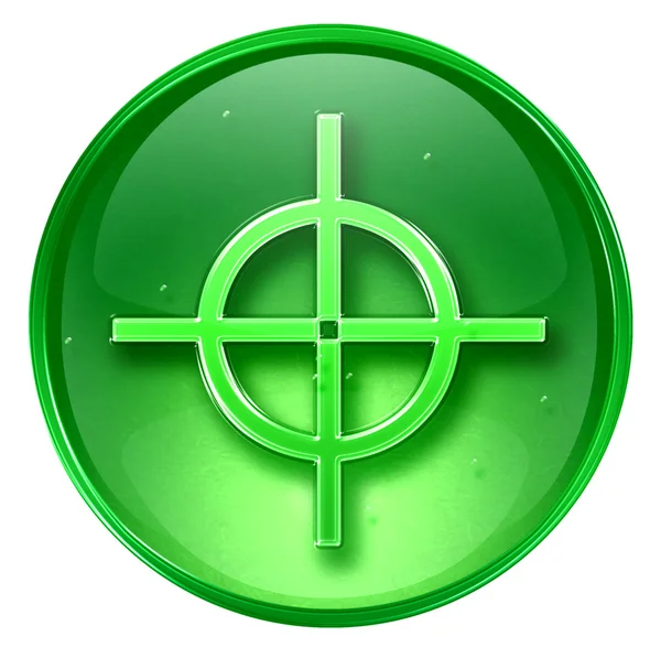 Значок цели зеленый, выделен на белом фоне . — стоковое фото