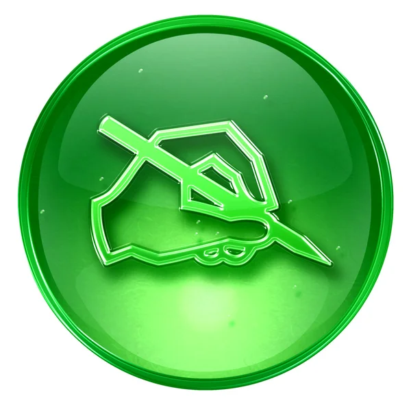 E-Mail-Symbol grün, isoliert auf weißem Hintergrund. — Stockfoto