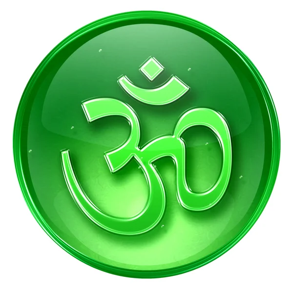 Om Symbol icon green, isolated on white background. — Stock Photo, Image