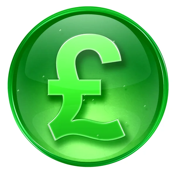 Pfund-Symbol grün, isoliert auf weißem Hintergrund — Stockfoto