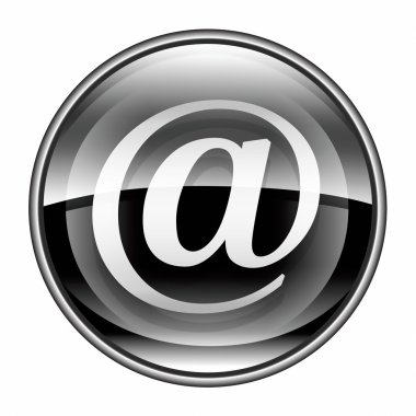 e-posta simgesi siyah, beyaz zemin üzerine izole