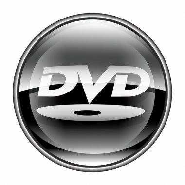 DVD simge siyah, beyaz zemin üzerine izole.
