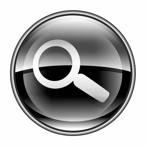 Vergrootglas pictogram zwart, geïsoleerd op witte achtergrond. — Stockfoto