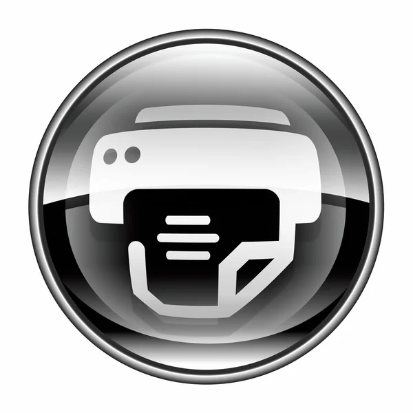 Skrivare-ikonen svart, isolerad på vit bakgrund. — Stockfoto