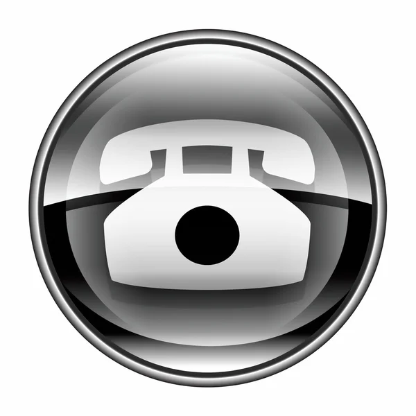 Ikonu telefonu černá, izolovaných na bílém pozadí. — Stock fotografie