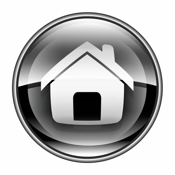 Otthoni ikon fekete, elszigetelt fehér background — Stock Fotó