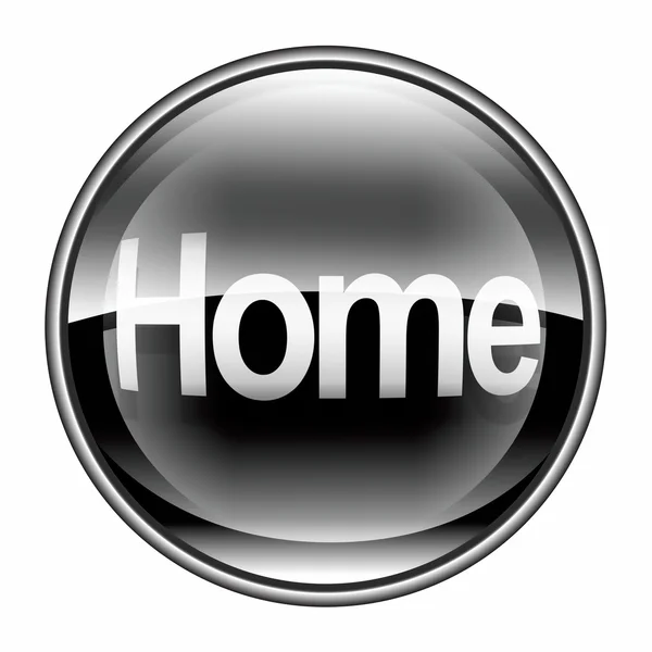 Home icon black, isolated on white background — Stock Photo, Image