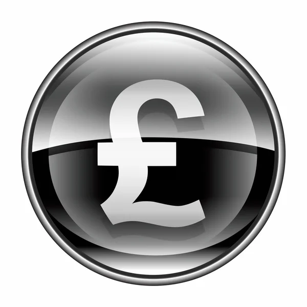Pfund-Symbol schwarz, isoliert auf weißem Hintergrund — Stockfoto