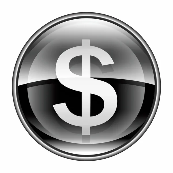 Dolar ikonu černé, izolovaných na bílém pozadí — Stock fotografie