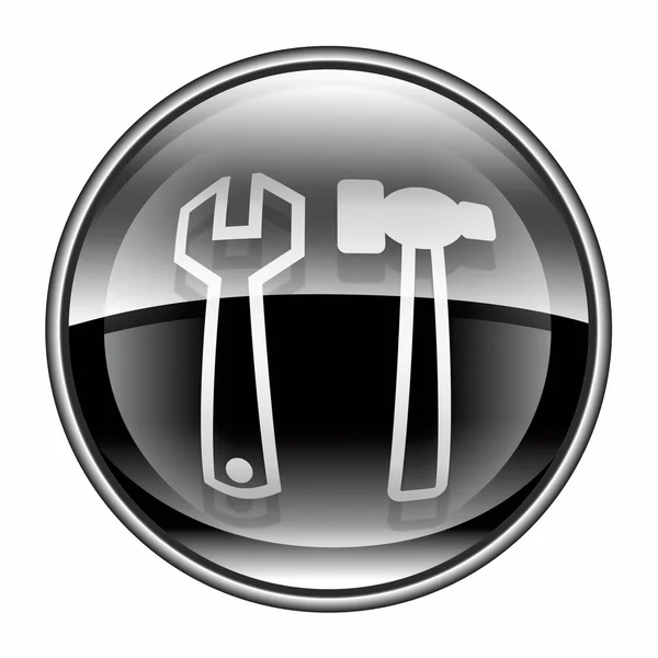 Ícone de ferramentas preto, isolado no fundo branco . — Fotografia de Stock