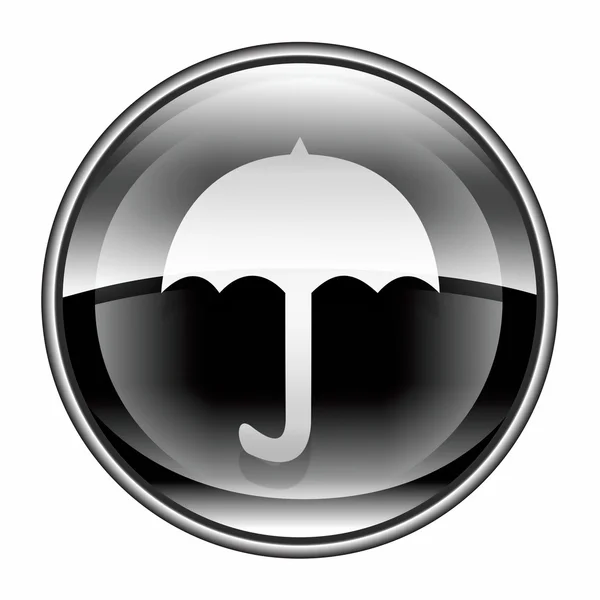 Umbrella icon black, isolated on white background — Stock Photo, Image