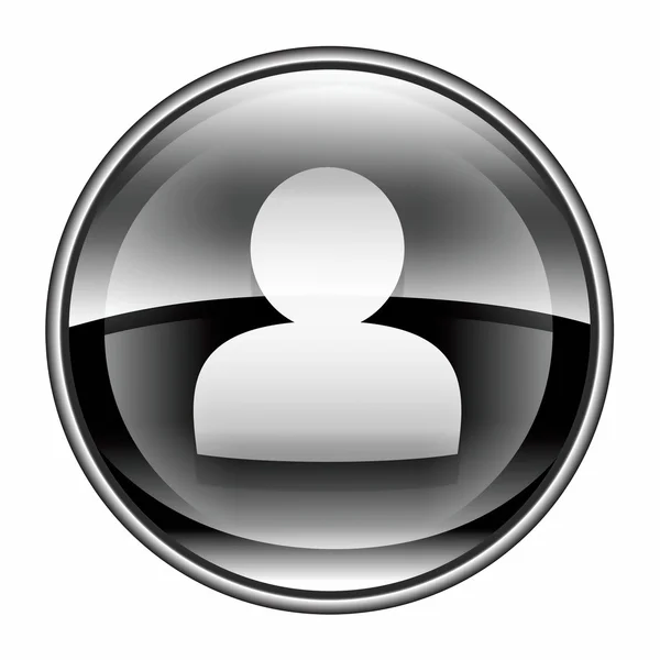 Kullanıcı simgesi siyah, beyaz zemin üzerine izole — Stok fotoğraf