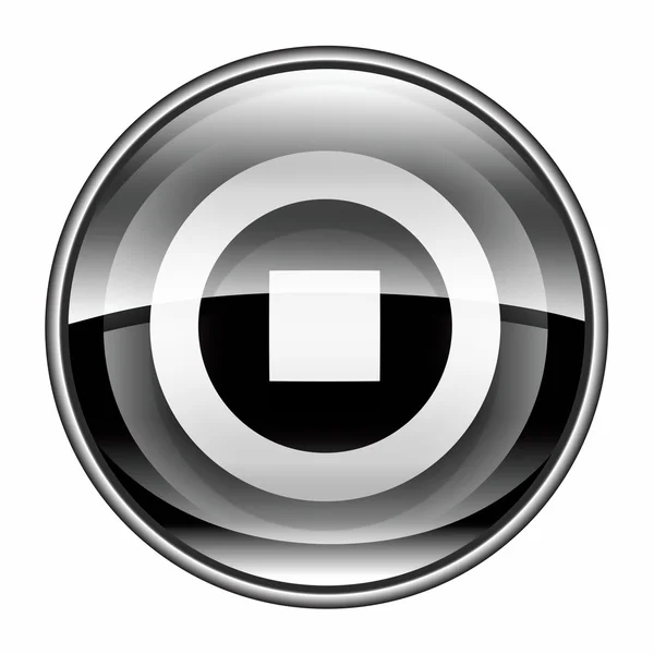 Stop icona nero, isolato su sfondo bianco . — Foto Stock