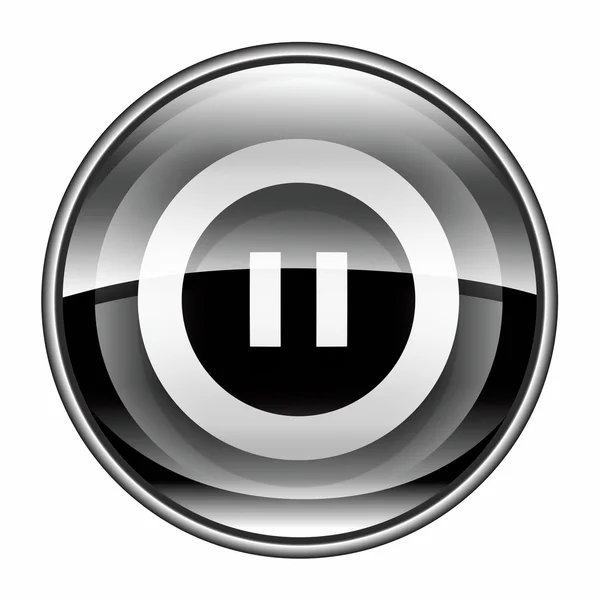 Pause-Symbol schwarz, isoliert auf weißem Hintergrund. — Stockfoto