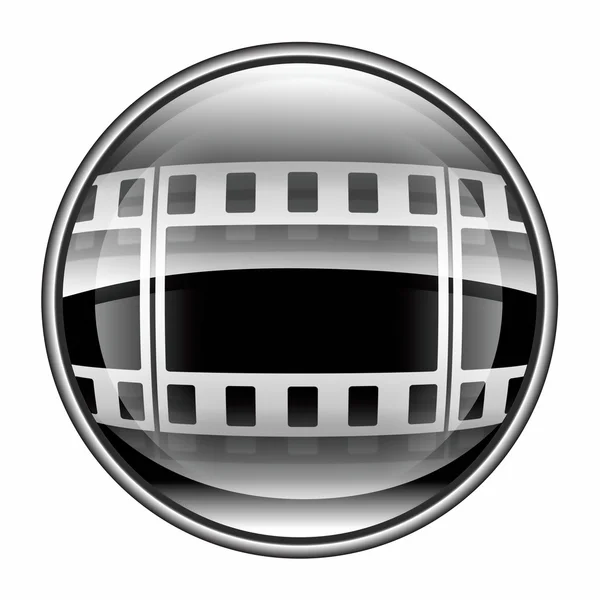 Film pictogram zwart, geïsoleerd op witte achtergrond. — Stockfoto