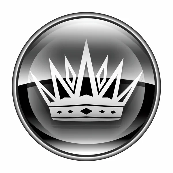 Icona corona nera, isolata su sfondo bianco . — Foto Stock