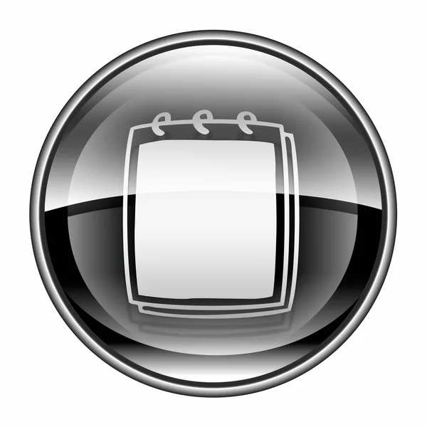 Notizbuch-Symbol schwarz, isoliert auf weißem Hintergrund. — Stockfoto