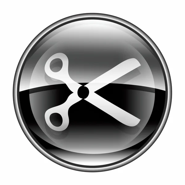 Nůžky ikonu černé, izolovaných na bílém pozadí. — Stock fotografie