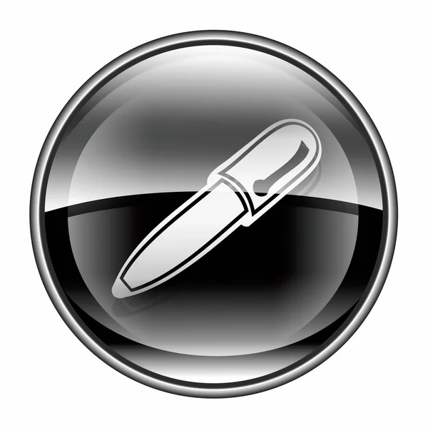 Penna ikon svart, isolerad på vit bakgrund. — Stockfoto