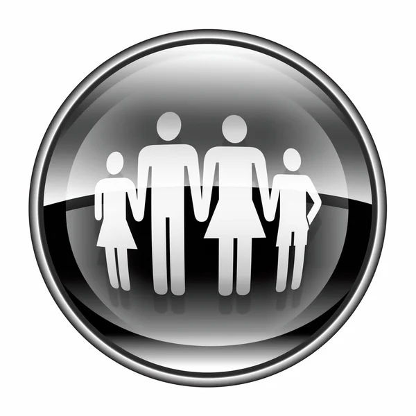 Familiensymbol schwarz, isoliert auf weißem Hintergrund. — Stockfoto