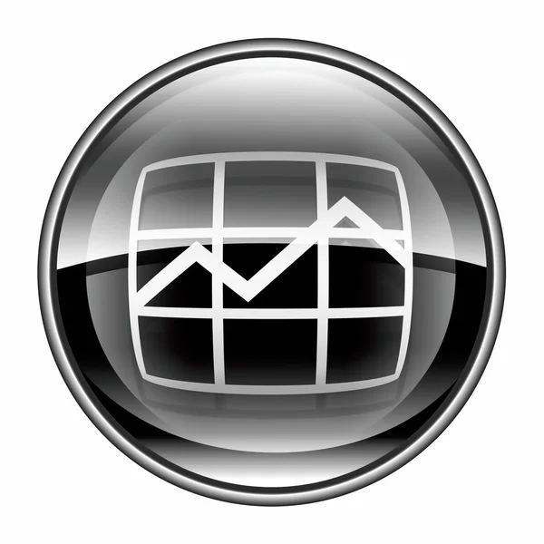 Diagram ikon svart, isolerad på vit bakgrund. — Stockfoto