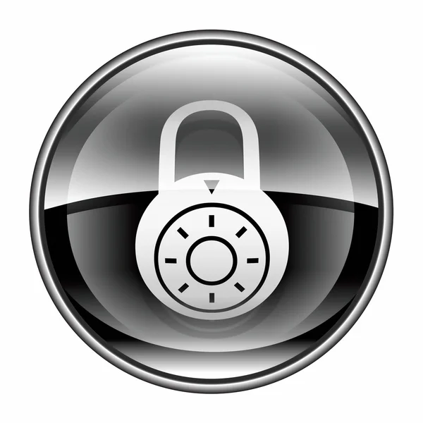 Lock is uitgeschakeld, pictogram zwart, geïsoleerd op witte achtergrond. — Stockfoto