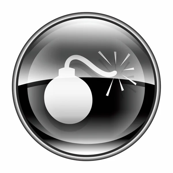 Bomb icon black, isolated on white background. — Stock Photo, Image