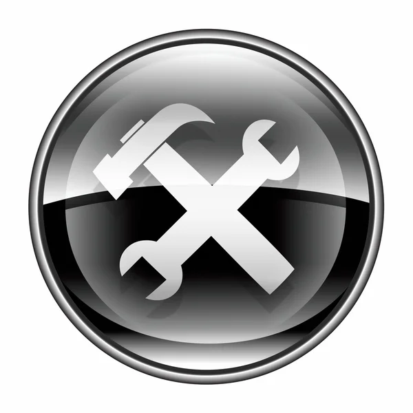 Werkzeuge Symbol schwarz, isoliert auf weißem Hintergrund. — Stockfoto