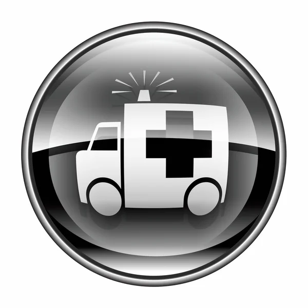 Erste-Hilfe-Symbol schwarz, isoliert auf weißem Hintergrund. — Stockfoto