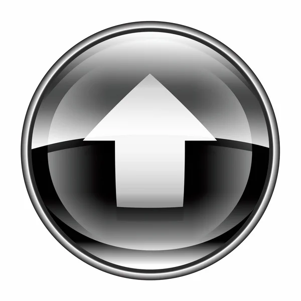 Icon hochladen schwarz, isoliert auf weißem Hintergrund. — Stockfoto