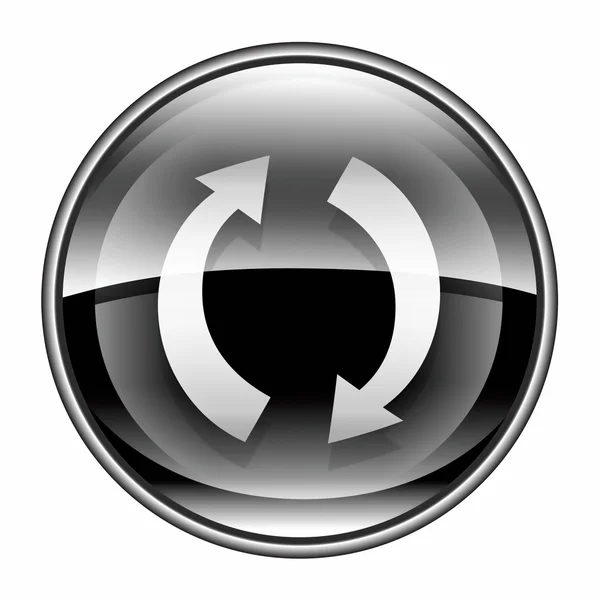 Refresh icon schwarz, isoliert auf weißem Hintergrund. — Stockfoto