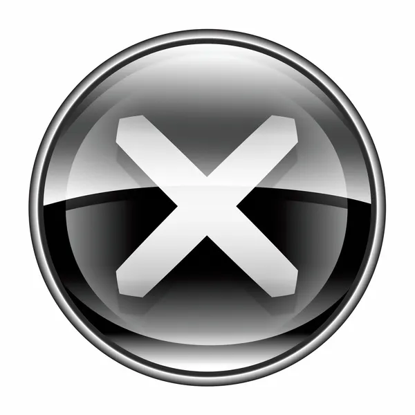 Fechar ícone preto, isolado no fundo branco . — Fotografia de Stock