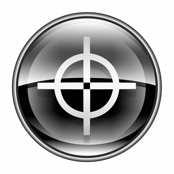 Cílovou ikonu černé, izolovaných na bílém pozadí. — Stock fotografie