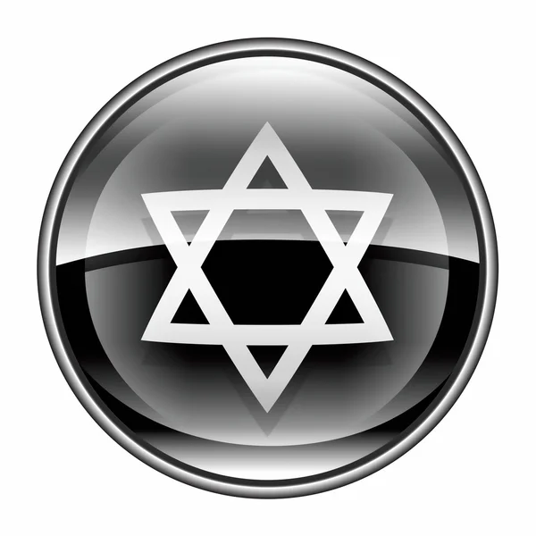 David star icon black, isolated on white background. — Stok fotoğraf