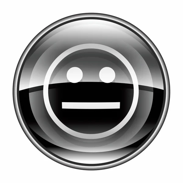 Smiley gezicht zwart, geïsoleerd op witte achtergrond. — Stockfoto