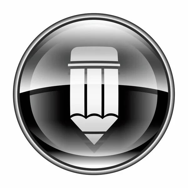 Bleistift-Symbol schwarz, isoliert auf weißem Hintergrund — Stockfoto