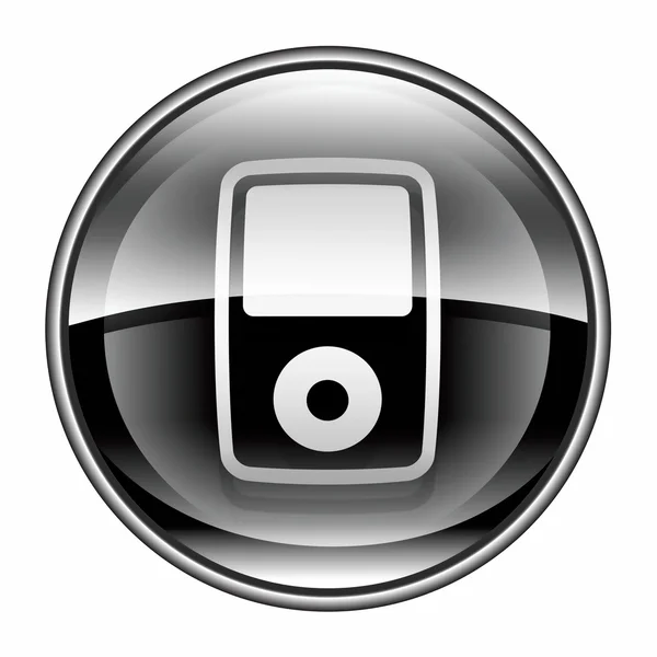MP3-spelare svart, isolerad på vit bakgrund — Stockfoto