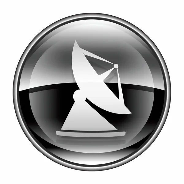 Icono de antena negro, aislado sobre fondo blanco —  Fotos de Stock