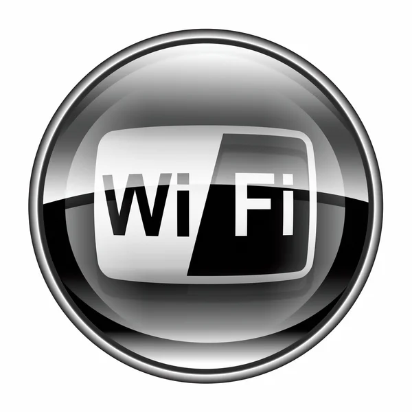 Wi-fi věž ikonu černé, izolovaných na bílém pozadí — Stock fotografie