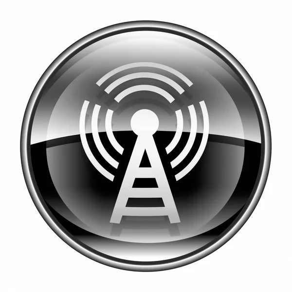 WI-FI icono de la torre negro, aislado sobre fondo blanco — Foto de Stock