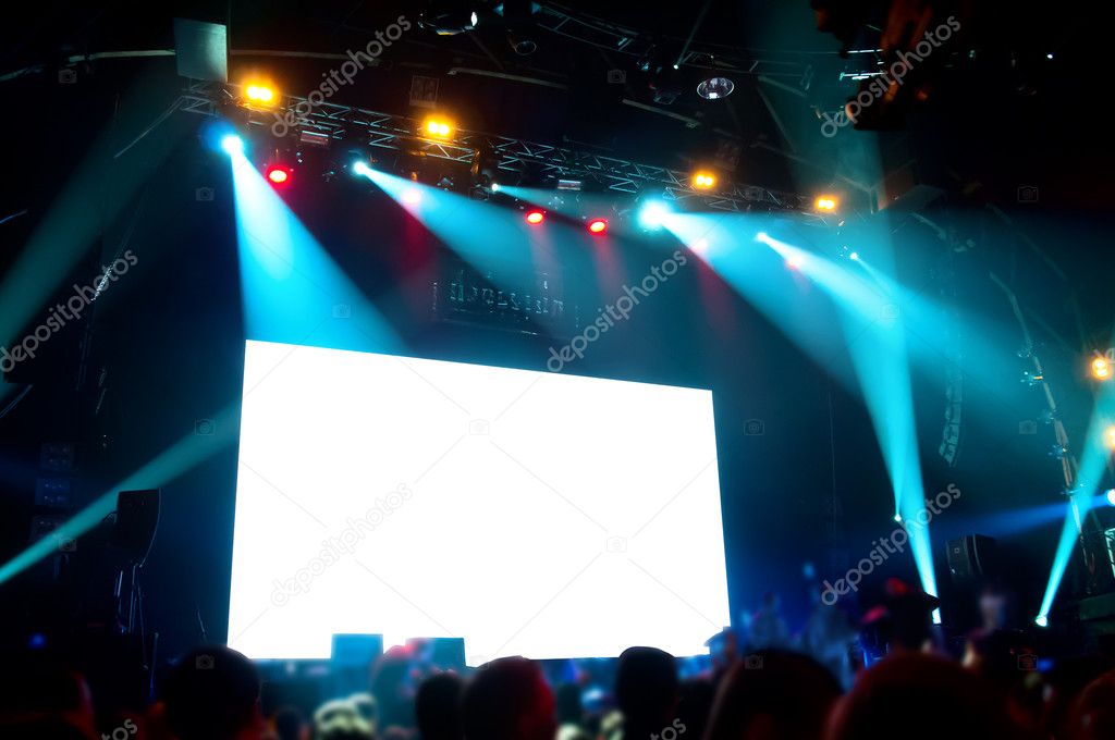 Rock concert, white screen isolated.