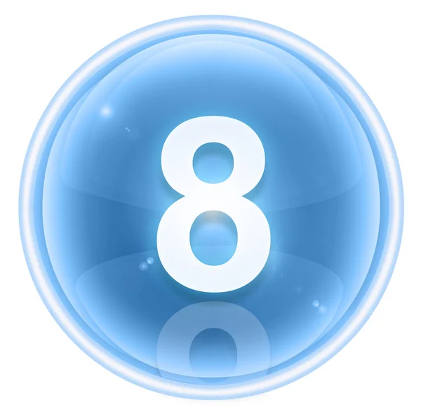 Es ikon nomor delapan, diisolasi pada latar belakang putih — Stok Foto
