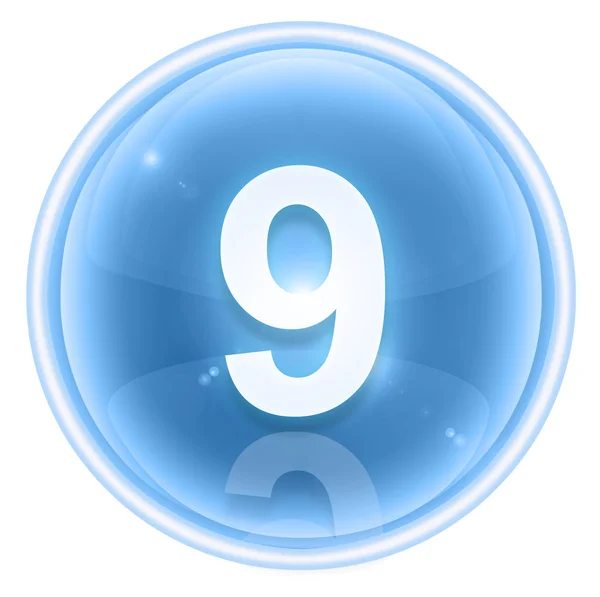 Es ikon nomor sembilan, diisolasi pada latar belakang putih — Stok Foto