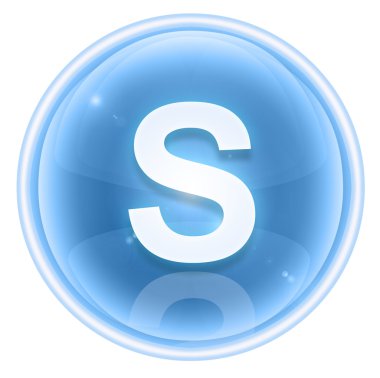 Ice font icon. Letter S, isolated on white background