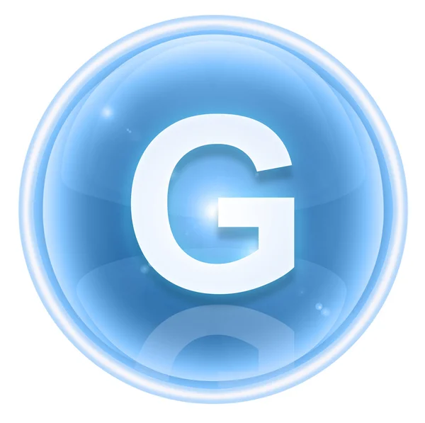 Eisschriftsymbol. Buchstabe g, isoliert auf weißem Hintergrund — Stockfoto