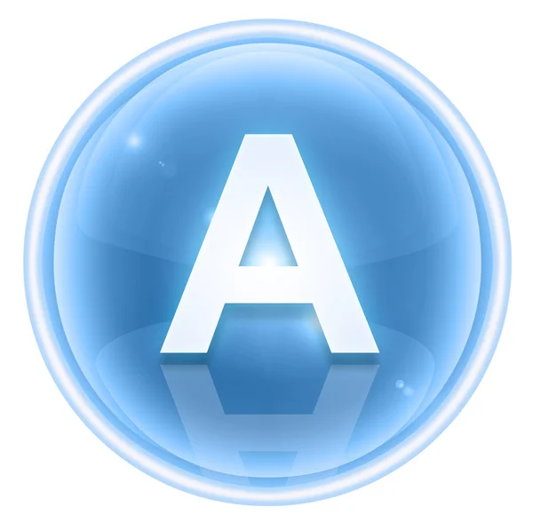 stock image Ice font icon. Letter A, isolated on white background