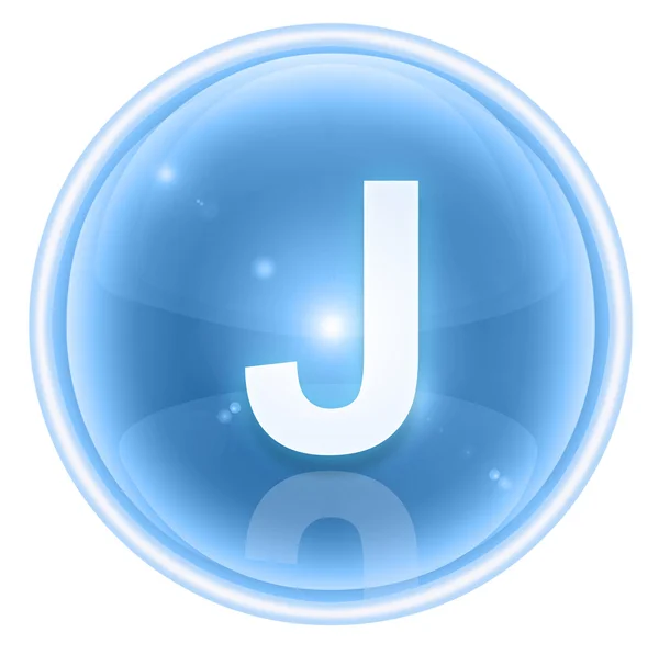 Εικονίδιο γραμματοσειράς πάγο. γράμμα j, που απομονώνονται σε λευκό φόντο — Φωτογραφία Αρχείου
