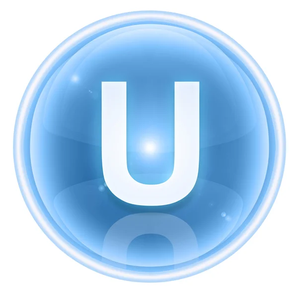Ice font icon. Letter U, isolated on white background — Stock Photo, Image